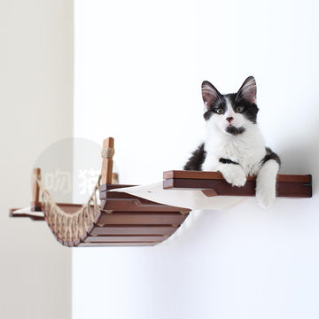 Bridge Rope Ladder Hemp Rope Soft Ladder Wooden Wood Cat Frame Pet Furniture Cat Bridge Wall Hanging - Pet La'Fleur