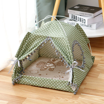 Cat Tent Cat House Enclosed Pet Bed General Tepee Closed Cosy Hammock With Floors - Pet La'Fleur