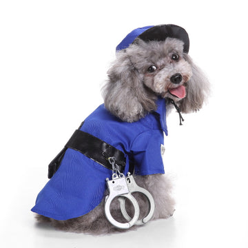 Dog Police Costume Set Pet Puppy Role-Play Outfit Hoodie For Christmas Halloween Party Cosplay Clothes - Pet La'Fleur