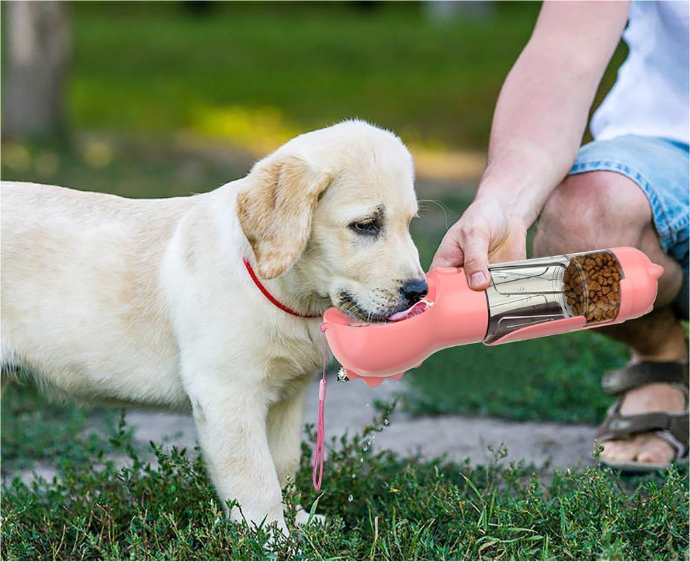 Water Bottle Feeder Bowl Garbage Bag Storage Portable Pet Outdoor Travel 3 In 1 Dog Water Bottle - Pet La'Fleur