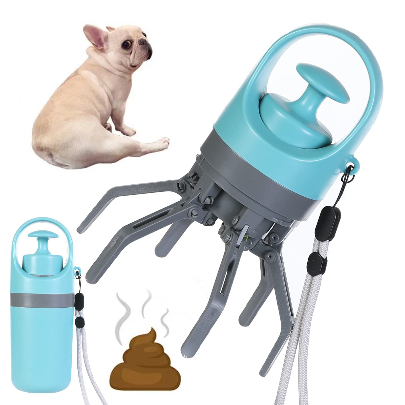 Portable Lightweight Dog Pooper Scooper With Built-In Poop Bag Dispenser Eight-Claw Shovel Toilet Picker - Pet La'Fleur