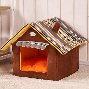 Striped Removable Cover Mat Dog House Beds For Small Medium Dogs Cats - Pet La'Fleur