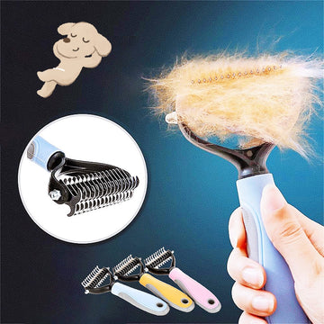 Stainless Double-Sided Pet Brush Hair Removal Comb Grooming Dematting - Pet La'Fleur