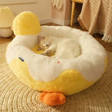 Pet Plush Hammock Cat Nest Winter Short Round Cushion Luxury Nest Kennel All Season Purpose - Pet La'Fleur