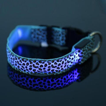 Led Dog Collar Safety Adjustable Nylon Leopard Pet Collar - Pet La'Fleur