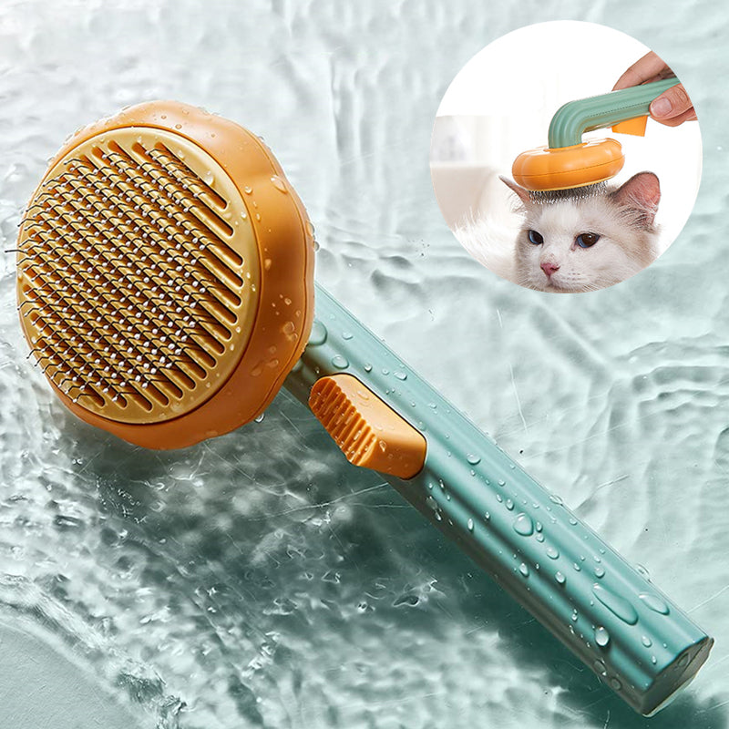 Pet Cat Brush Hand-Held Steel Wire Self-Cleaning Comb Looper - Pet La'Fleur