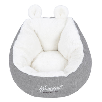 Pet Bed Ear High Back Classic Suitable Waterproof Bottom Soft Fleece Warm Removable - Pet La'Fleur