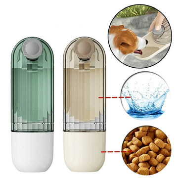 2 In 1 Portable Pet Water Cup Segment Design Green Dog Walking Drinking Cup Feeder - Pet La'Fleur