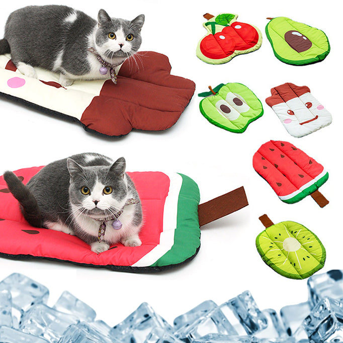 Ice Silk Pet Self Cooling Pad Blanket Summer Washable Oxford Fabric Cooling Down Summer Fruit - Pet La'Fleur