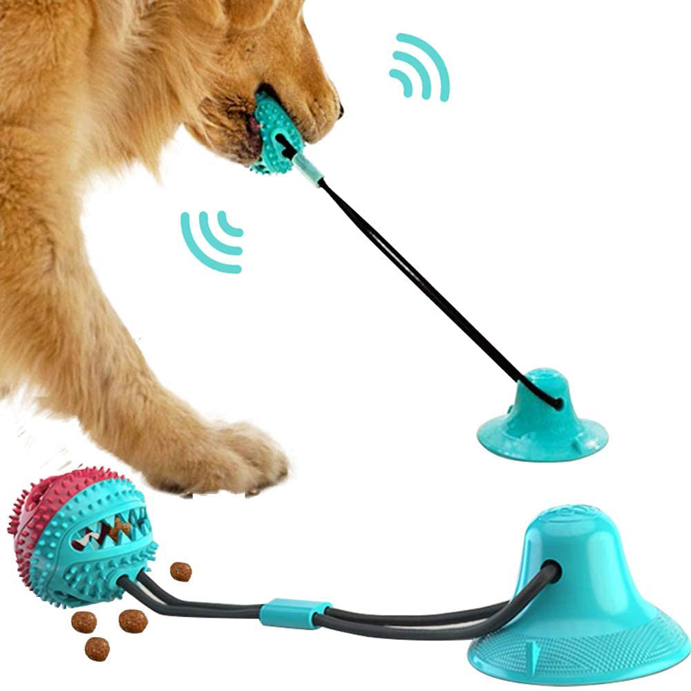 Silicon Suction Cup Tug Interactive Dog Ball Toy Chew Bite Tooth Cleaning Toothbrush Feeding - Pet La'Fleur