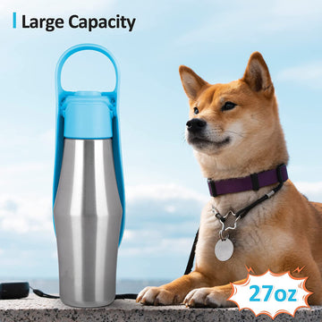 Portable Pet Dog Water Bottle Soft Silicone Leaf Design Outdoor Travel Drinking Bowls - Pet La'Fleur